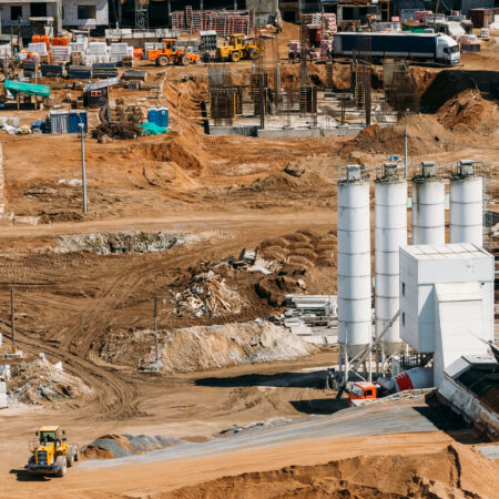 Construction of houses. Construction site.